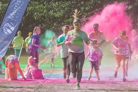 School Colour Run with coloured powder